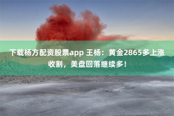 下载杨方配资股票app 王杨：黄金2865多上涨收割，美盘回落继续多！