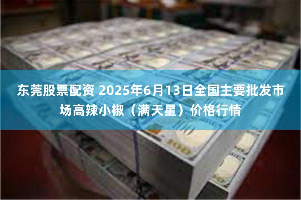 东莞股票配资 2025年6月13日全国主要批发市场高辣小椒（满天星）价格行情